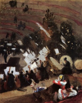 Ensayo de la Orquesta Pas de Loup en el Cirque dHiver John Singer Sargent Pinturas al óleo